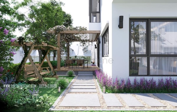 Thiết kế biệt thự vườn 2 tầng